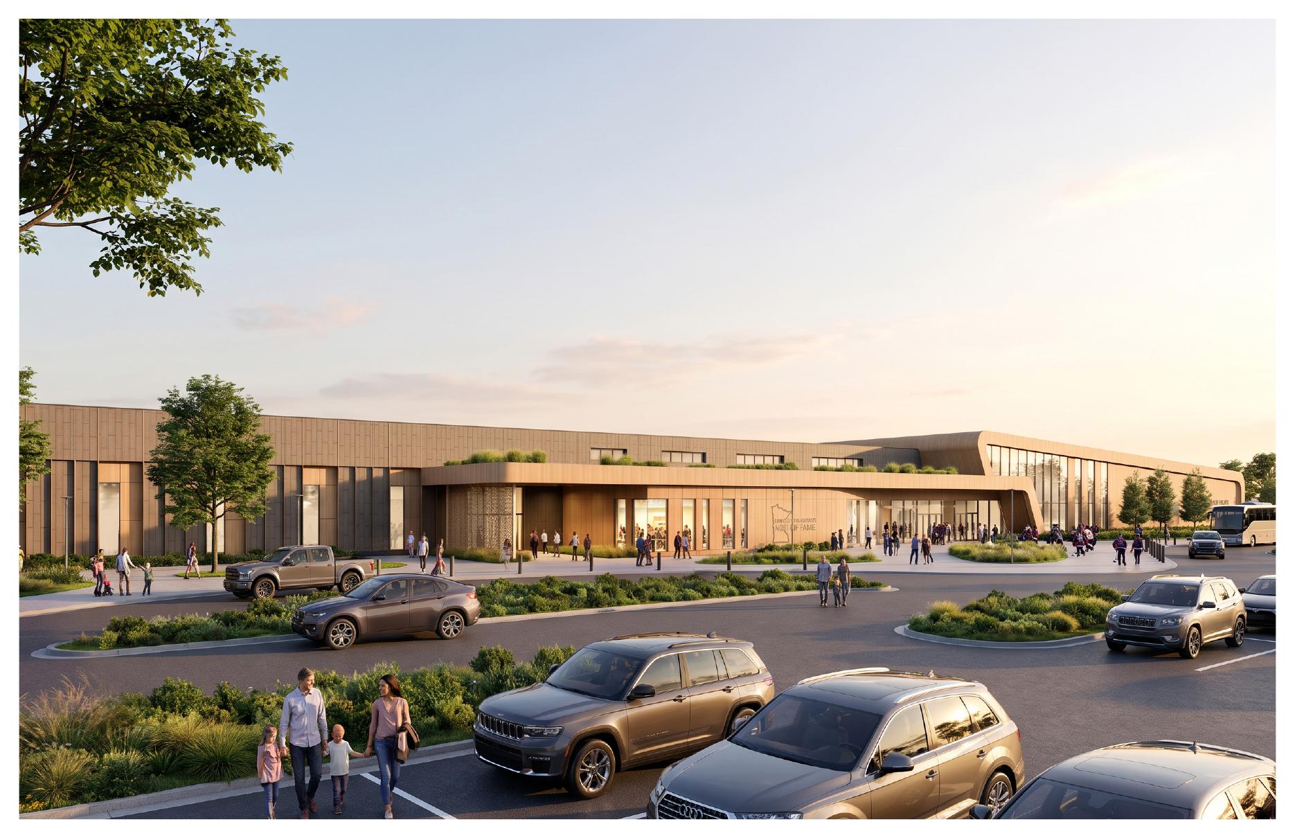 Main arrival view from the architectural presentation