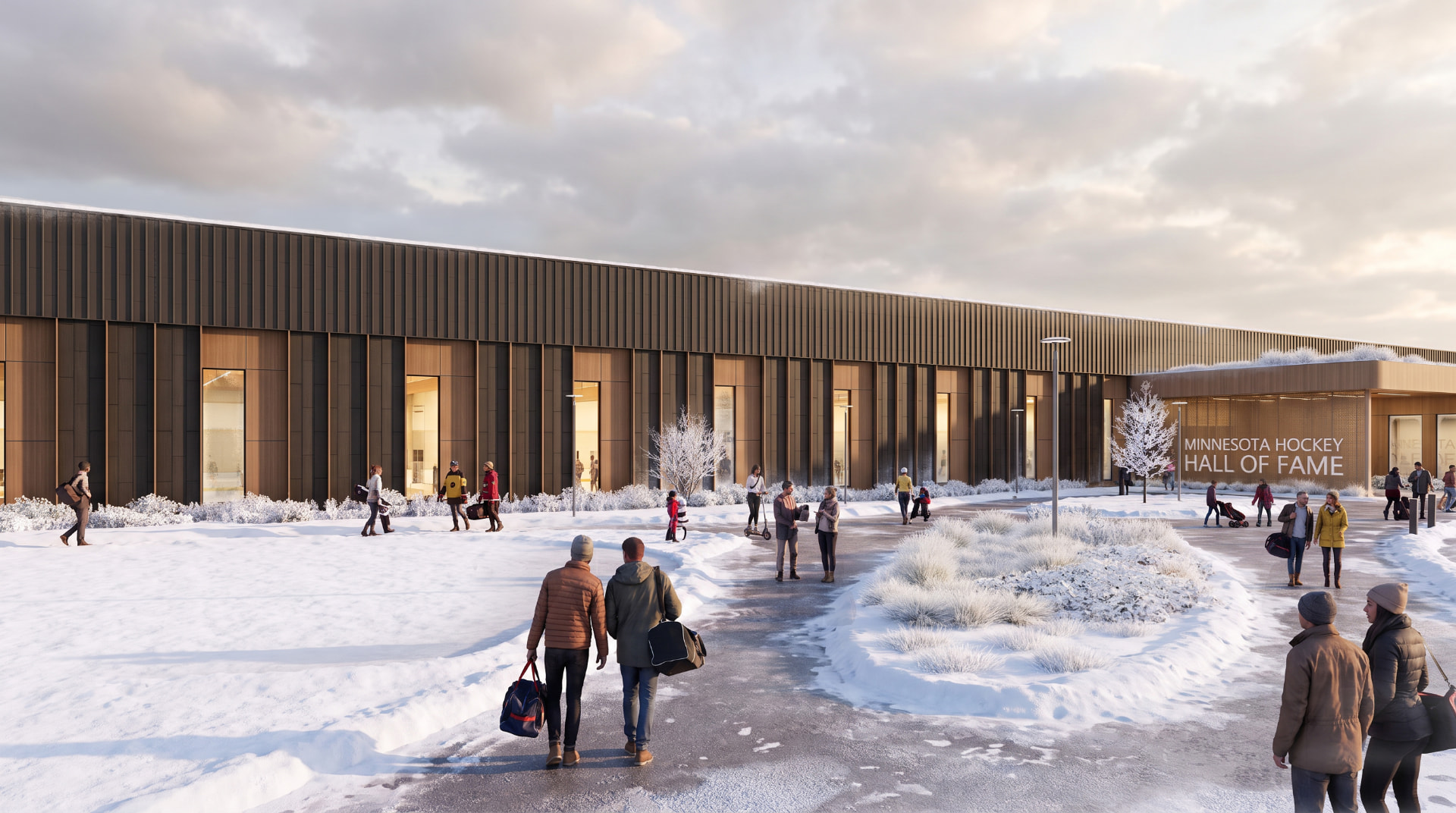 Hall of Fame exterior in a Minnesota winter